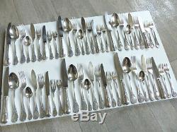 CHRISTOFLE MARLY SILVER PLATE DINNER SET FLATWARE 54 PIECES (set 1)