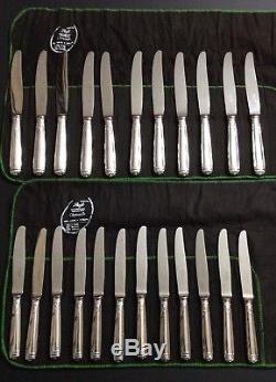 CHRISTOFLE Malmaison Set 69 Pieces For 12 People Dinner Flatware Silver Plated