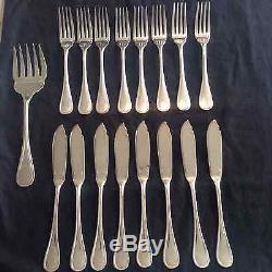 Christofle Perles 70 Pcs Set Place Setting For 10 + Fish Service For 8