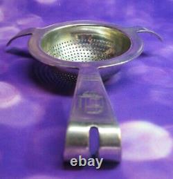 CHRISTOFLE Silverplate Tea Strainer- 1930s Luc Lanel Ondulation for SS Normandie