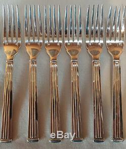 CHRISTOFLE TRIADE FRENCH SILVERPLATE FLATWARE Set of 6 Fish Forks