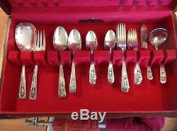 CLASSIC FILIGREE Harmony House 8 place settings +Wallace Silver Plate 1937 55 pc