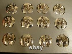 CONTEMPORARY EMILIA CASTILLO SILVERPLATE SET of 12 FROG PLACE CARD HOLDERS