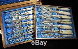 Canadian Mother of Pearl Silver Plated Fruit Set for 12 Watson & Pelton Montreal