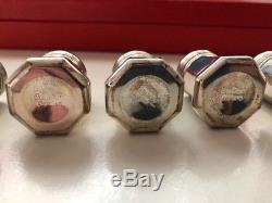 Cartier Sterling Silver Salt and Pepper Shakers Set of Eight