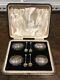 Cased set of 4 Victorian Silver plated open salts & spoons CARMICHAEL LTD