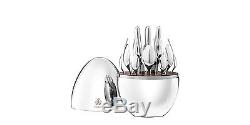 Christofle 24-Piece Silver Plated Flatware Set with Mood Egg