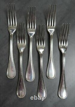 Christofle ALBI Silver Plated Cutlery Dessert Forks Set of 6 Flatware 17cm