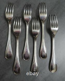 Christofle ALBI Silver Plated Cutlery Dessert Forks Set of 6 Flatware 17cm