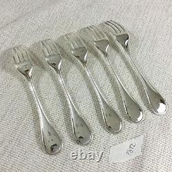 Christofle ALBI Silver Plated Cutlery Large Dinner Table Forks 20.5cm Set of 5