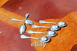 Christofle Albi Silver plated Demitasse Espresso Moka Spoons Set of Six