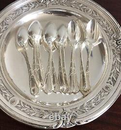 Christofle Antique Chrysanthemum Silverplated Coffee/ Tea Spoons Set Of 12 Pc