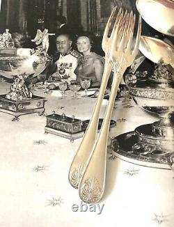 Christofle Antique Empire Malmaison Silverplated Large Forks Set Of 6 Pcs