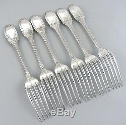 Christofle Antique French Dinner Flatware Set Marie Antoinette silver plate 12Pc