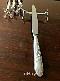 Christofle Antique Silver Plated Knife Rest Set Of 12 Pcs
