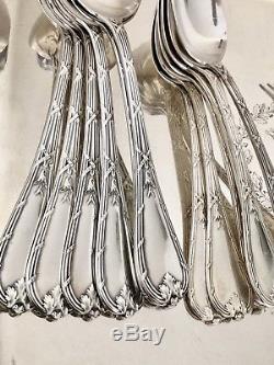 Christofle Antique Silver Plated Rare Set 24 Pcs For 6 People