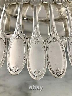 Christofle Antique Silver-plated Marie Antoinette Set Of Forks 6 Pcs