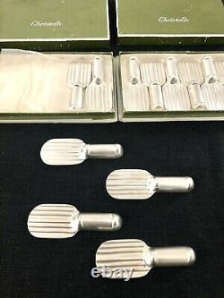 Christofle Art Deco Silverplated Knife Rest Set 12 Pcs By Luc Lanel'raquette