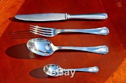 Christofle Boreal Silver Plated Flatware 48 Pcs Set in 12 Settings