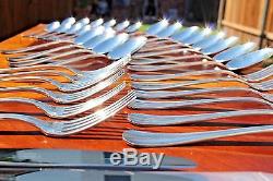 Christofle Boreal Silver Plated a PERFECT 48 Pieces Set for 12