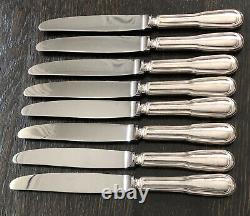 Christofle CHINON France Silver Plate Set 8 Dessert Knives Vintage