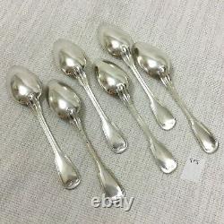 Christofle Chinon Large Table Spoons Set of 6 Vintage French Silver Plate