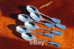 Christofle Chinon Silver Plated Demitasse Moka Espresso Spoons Set of Six