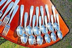 Christofle Cirta Silver Plated Flatware 47 Pcs Set in 12 Settings