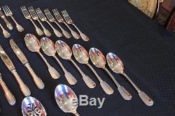 Christofle Cluny 60 Piece Silverplate Complete Flatware Set For 6
