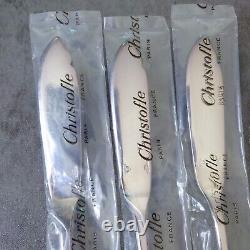 Christofle Cluny Fish Knife Fork Unopened 6pcs Silverplate Flatware Brand New