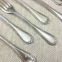 Christofle Cutlery Set Large Table Forks Rubans Silver Plate Cross Ribbon