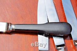 Christofle Ebony-handle Acier Table Knives Set of Six