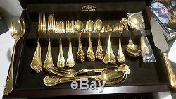 Christofle France Gold Plated MARLY pattern Set of 103