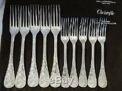 Christofle France Jardin d'Eden Collection 30pc Silver Flatware Set REAIL £4000+