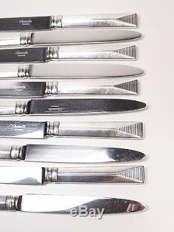 Christofle France Set 10 Atlantide Silverplated Flatware Table Knives 9.75 Long