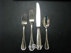Christofle France Silverplate 1890 Flatware “PERLES” 4 pc PLACE SETTING 
