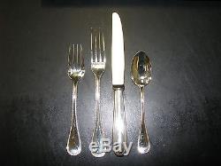 Christofle France Silverplate 1890 Flatware PERLES 4 pc PLACE SETTING