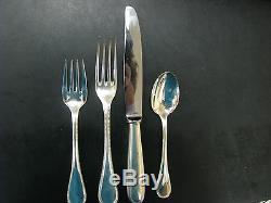 Christofle France Silverplate 1890 Flatware PERLES 4 pc PLACE SETTING
