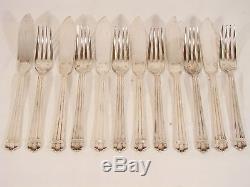 Christofle France Silverplate Flatware Fish knives set for 6 persons 12pc ARIA