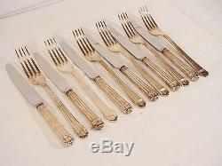 Christofle France Silverplate Flatware Fork, Knives set for 6 persons 12pc ARIA