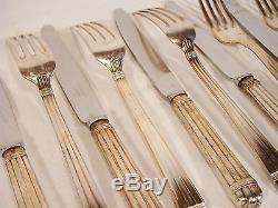 Christofle France Silverplate Flatware Fork, Knives set for 6 persons 12pc ARIA