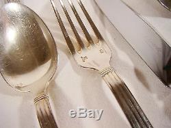 Christofle France Silverplate Flatware set for 6 persons 18pc ARIA, Antique 1930