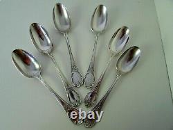 Christofle France Vintage Silverplate Marly Desert Spoon Set X6