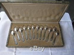 Christofle French Art Deco demitasse spoons set of 12 in original box