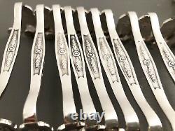 Christofle Gallia Antique Silver Plated Marie Antoinette Knife Rest Set 12 Pcs