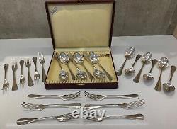 Christofle Japonais (japanese) Silverplate Vintage Box Set Spoons & Forks