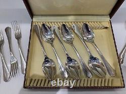 Christofle Japonais (japanese) Silverplate Vintage Box Set Spoons & Forks