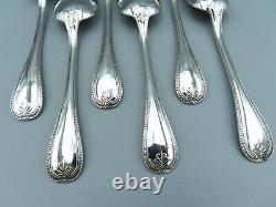 Christofle Malmaison Large Table Spoons Set of 6 Silver Plated Flatware