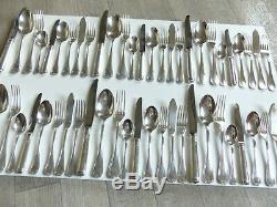 Christofle Malmaison Silver Plate Dinner Set Flatware 54 Pieces