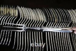 Christofle Malmaison Silver Plated Cutlery Set 135 pcs Regency Wood Case